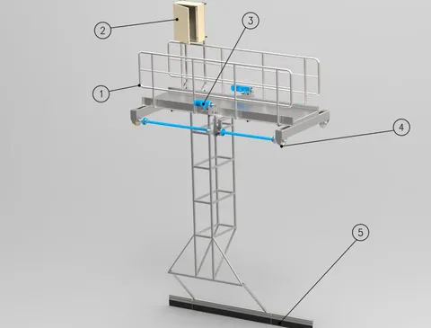 Modelo 3D del puente barredor longitudinal