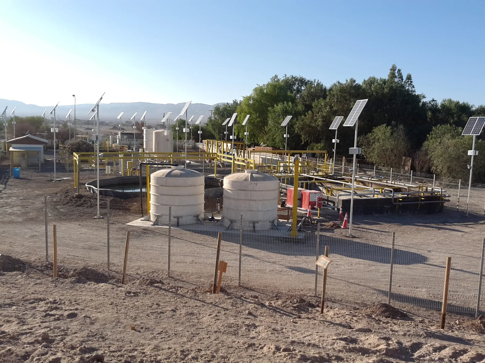 Planta de tratamiento de aguas servidas del proyecto Baquedano, en Minera Spence